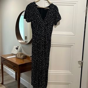 Mink pink, size small, black and white polka dot romper